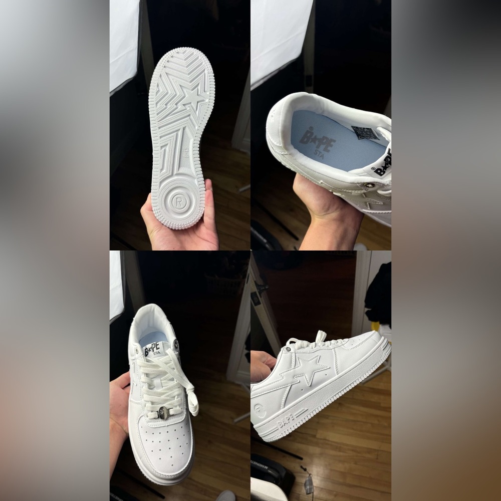 Bape air forces all white